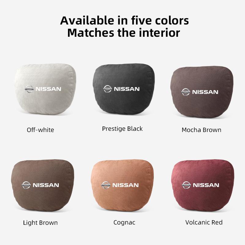 Suede Car Headrest Seat Back Cushion Comfortable Memory Foam For Nissan Qashqai J11 J12 Sylphy N7 Teana Note Navara Juke GTR Y62