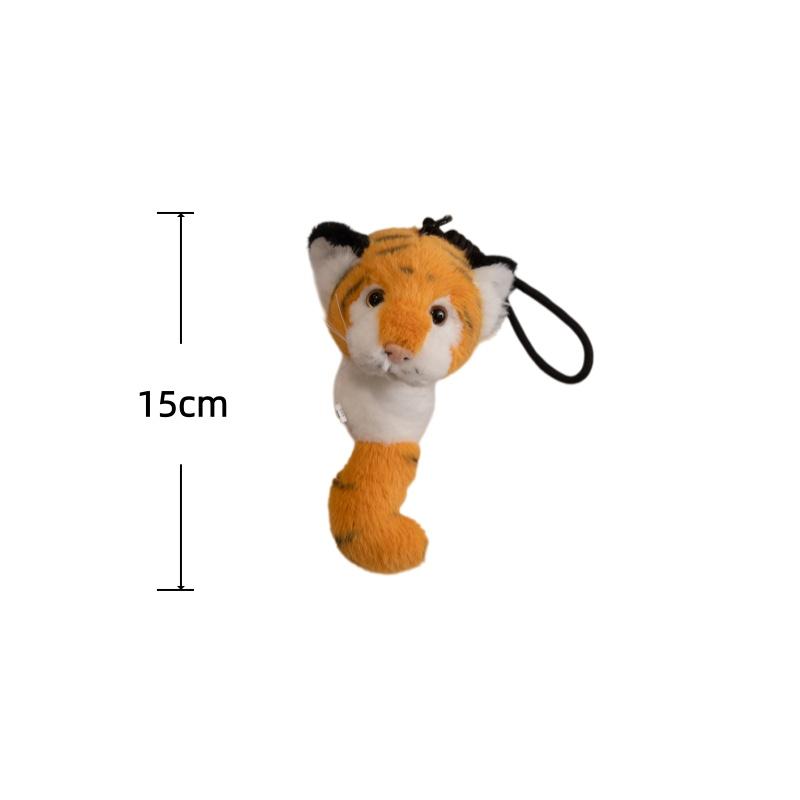 Dieren Pluche Speelgoed Tijgers Luipaarden Raccoons Olifant Knuffelpop 15cm Kawaii Sleutelhanger Rugzak Hanger Decor Speelgoed Verjaardagscadeaus