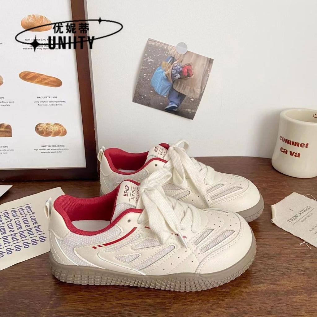 Rosa dobbelt meshbrett damesko nisje pustende sport hvite sko