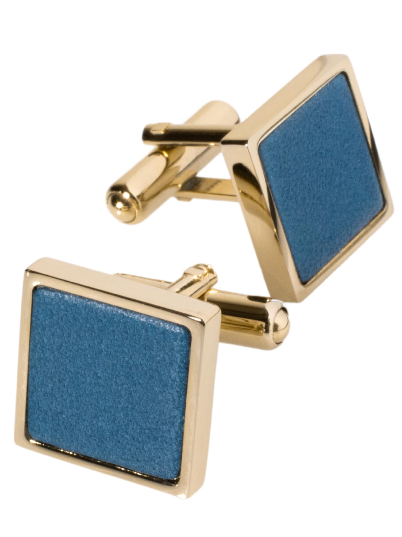 

Запонки из натуральной кожи, сделано в Японии, латунные запонки синего цвета [Tabarat] мужские (Светлое золото)