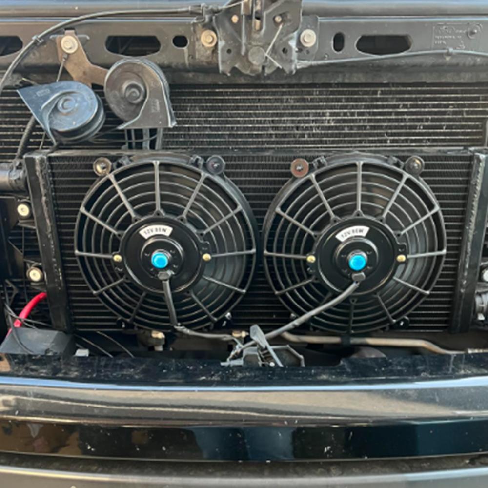 Universal 7 9 10 13 Inch 12V 80W 2100RPM Type S Straight Black Blade Electric Cooling Radiator Fan Kit