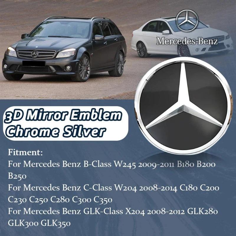Per Mercedes Benz W245 B200 B250 W204 C300 C250 C350 GLK X204 GLK300 GLK350 Nero Lucido Ultimo Emblema Stella 3D Logo Bordo Nero