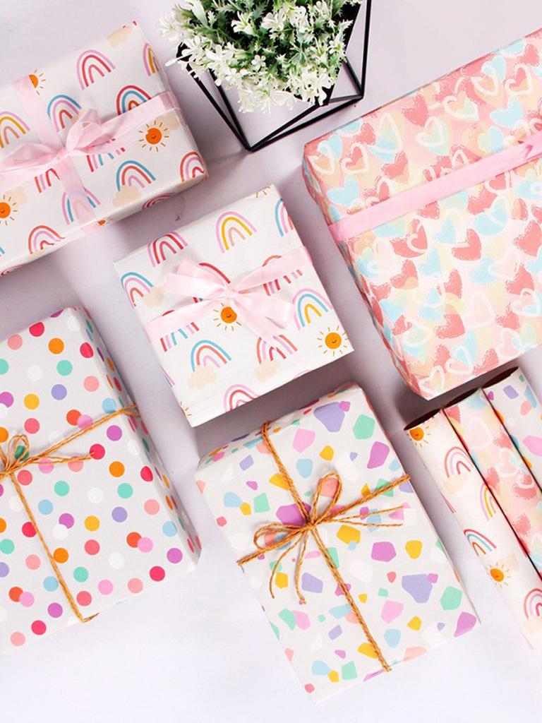 50*70cm Valentine's Day Gift Wrapping Paper DIY Craft Paper Birthday Gift Wrapping Paper Colorful Love DIY Bag Book Paper Decora