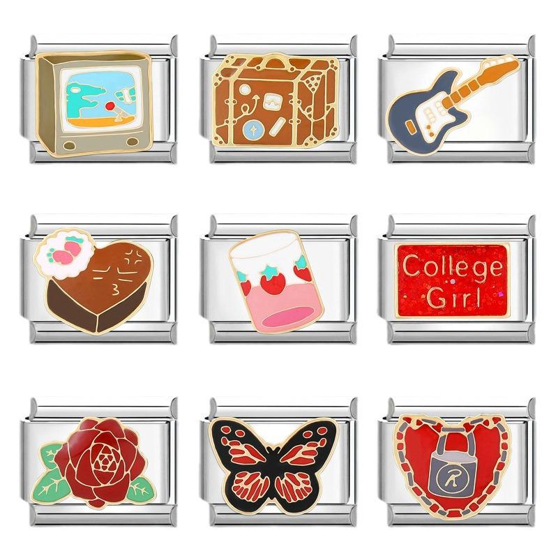 Handgefertigtes italienisches Rotes & Schwarzes Serie Leichter Luxus Charm Armband