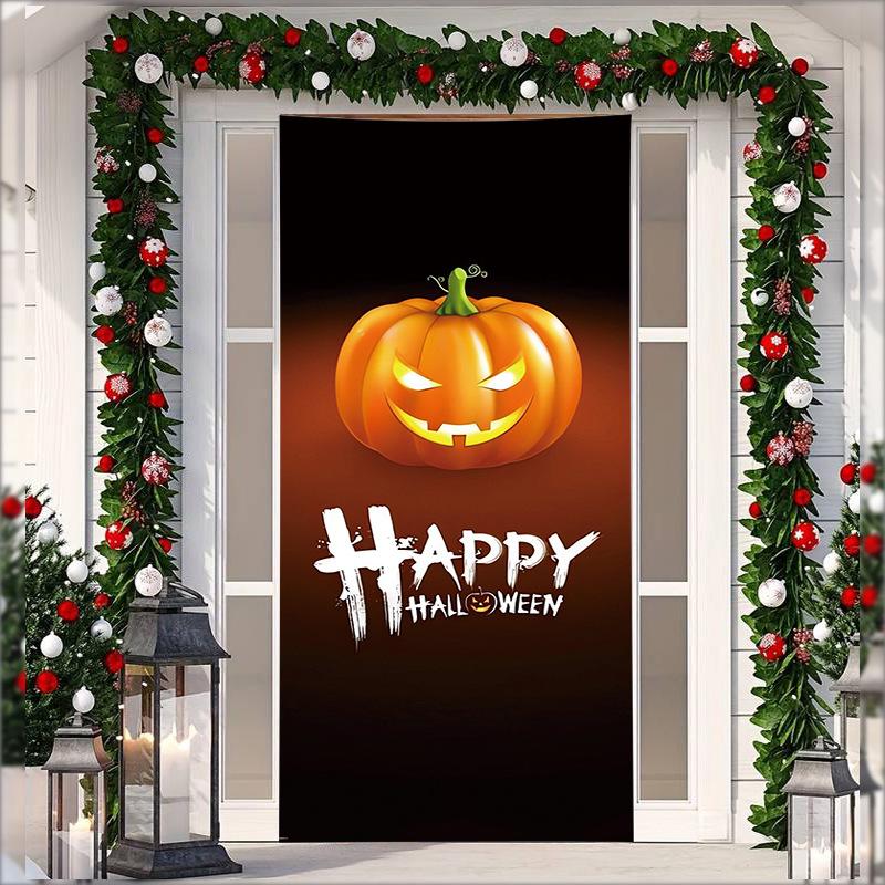 Stretch Fabric Christmas Door Tapestry - Santa Claus Gift Background for Holiday Parties