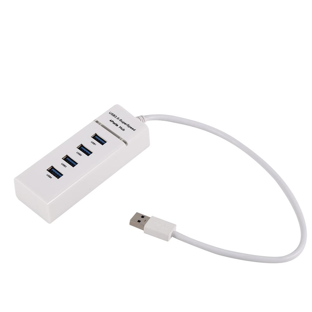 High Speed 4 Port USB 3.0 Hub Converter Adapter Portable Extender for   Card Reader Black