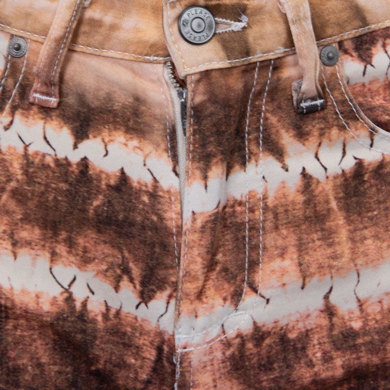 Short Mother of Pearl Tye and Die Marron Femme PLEASE