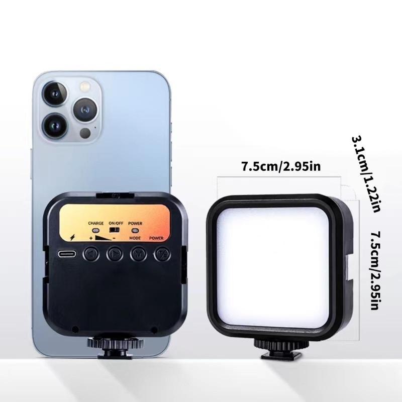 Rechargeable Triple Color LED Video Light 1200mAh Battery For Camera Smartphone Photography Live Streaming