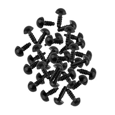 100Pcs 6-12Mm Plastic Black Safety Eyes For Tedy Bear Doll Animal Puppet Craft
