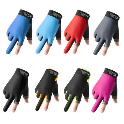 Two Finger Fishing Gloves Touchscreen Cycling Sports Gloves for Hiking Driving Rowing Wear-Resistant Breathable Fishing Gloves