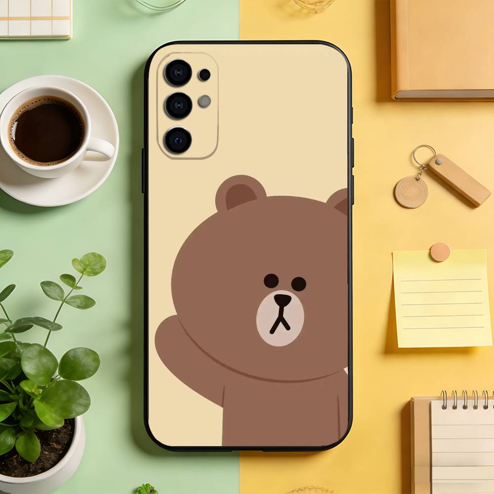 Cute Little Bear  Phone Case For Samsung S25,S24,S21,S22,S23,S30,Ultra,S20,Plus,Fe,Soft Silicone Black Cover