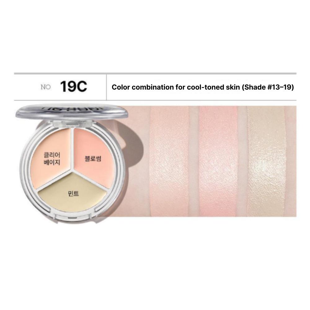 

The Saem Cover Perfection Triple Pot Concealer Glow – Hydrating Full Coverage Concealer (3 Colors) Glow 19C (Cool Tone, Shade #13–19)