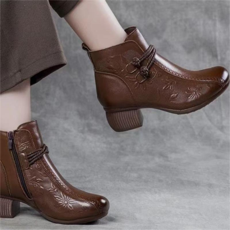 Winter retro fashion short boots soft-soled shoes new ethnic fashion versatile Martin boots thick velvet warm