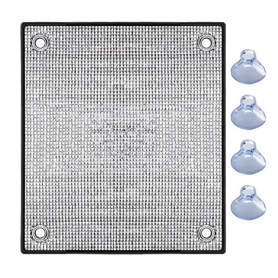 

Thermal Insulation Film with Suction Cups Glue-Free Installation Light-Blackout Privacy Pyramid Textured Foil Reusable Window Cover for Home RV Car S