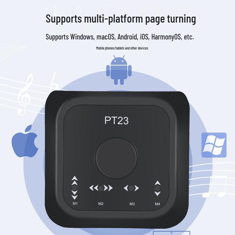 Bluetooth Wireless Sheet Music Pedal for Guitar, Piano, Mobile, iPad - Automatic Page Turner