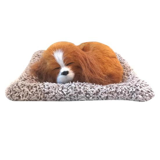 

Sleeping Dog Plush Toy with Bamboo Charcoal Bag Squeaky Sound & Soft Stuffed Animal Car Decor A
