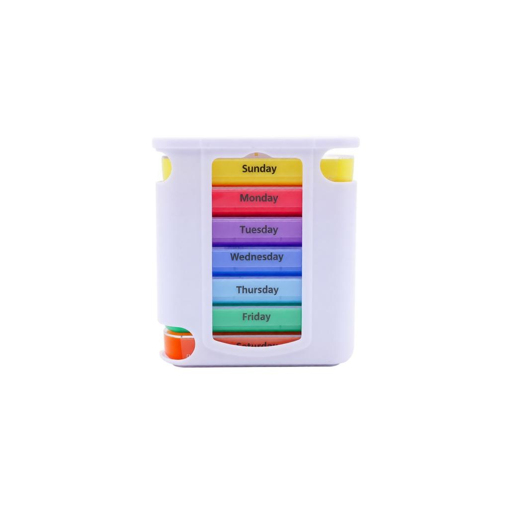 Organizzatore Settimanale di Pillole Estraibile a 7 Giorni e 28 Scomparti Scatola Portaoggetti Rimovibile Contenitore Mini Portatile per Medicine per la Gestione Quotidiana dei Farmaci