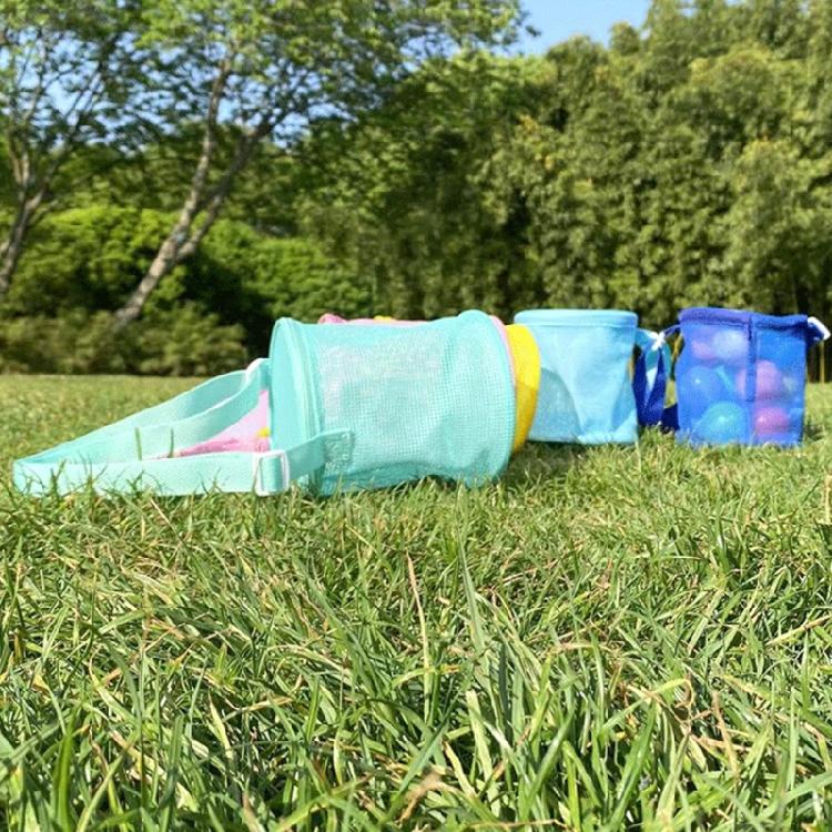 Reusable Kids Beach Play Shoulder Bag Zippered Mesh Storage Bag with Adjustable Strap For Seashells Hunting Sand Game