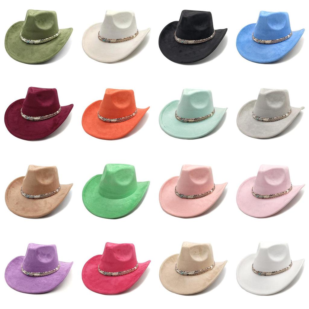 Ethnic Style Cowboy Hat With Wide Brim For Men Women Spring Sun Protection