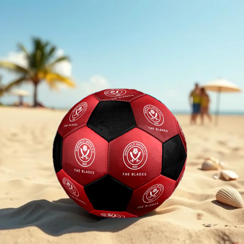 Sheffield United F.C. Pallone da Calcio Colorato Per Tutte le Età Cucito a Macchina PVC Pronto per la Competizione Resistente Ad Alto Rimbalzo.TAGLIA5