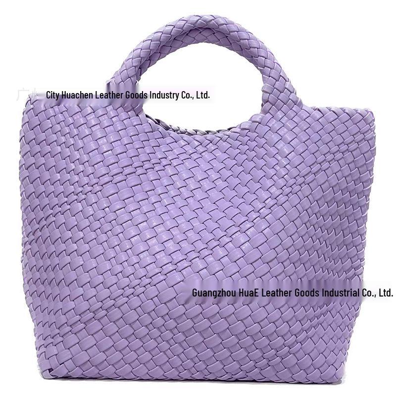 Women's Large Fashionable Woven Tote Bag - Versatile Double-Wrist Mother-Child Shopper