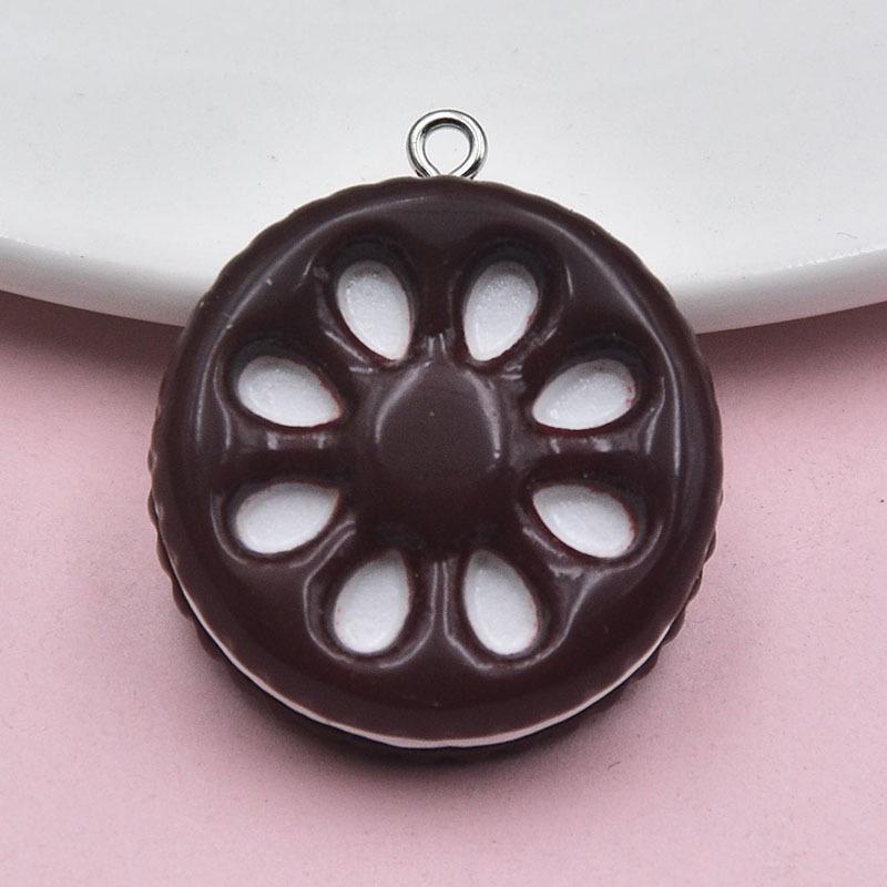 Resin Glossy Cartoon Sandwich Cookie Keychain Pendant Jewelry Accessory