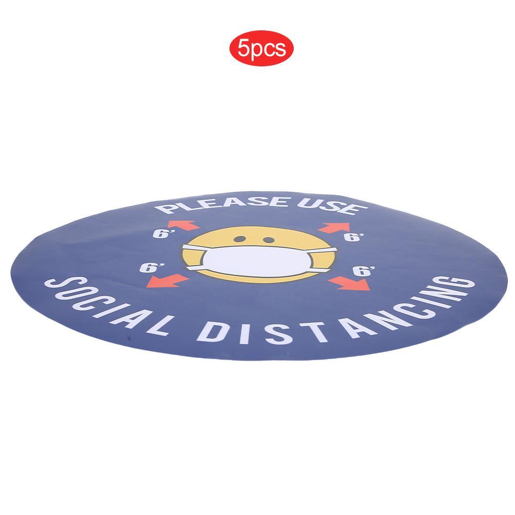 5pcs   Bag Safety Distance Sign Decal Distance Warning Floor Sticker for Store HospitalXG021