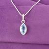 Natural Sky Blue Topaz 925 Sterling Silver Handcrafted Wedding Pendant Jewelry PP-59-2