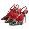 Women 13cm OL PUmps Sexy Pointed Leopard Print Rear Size High Heels Metal Stiletto WZ