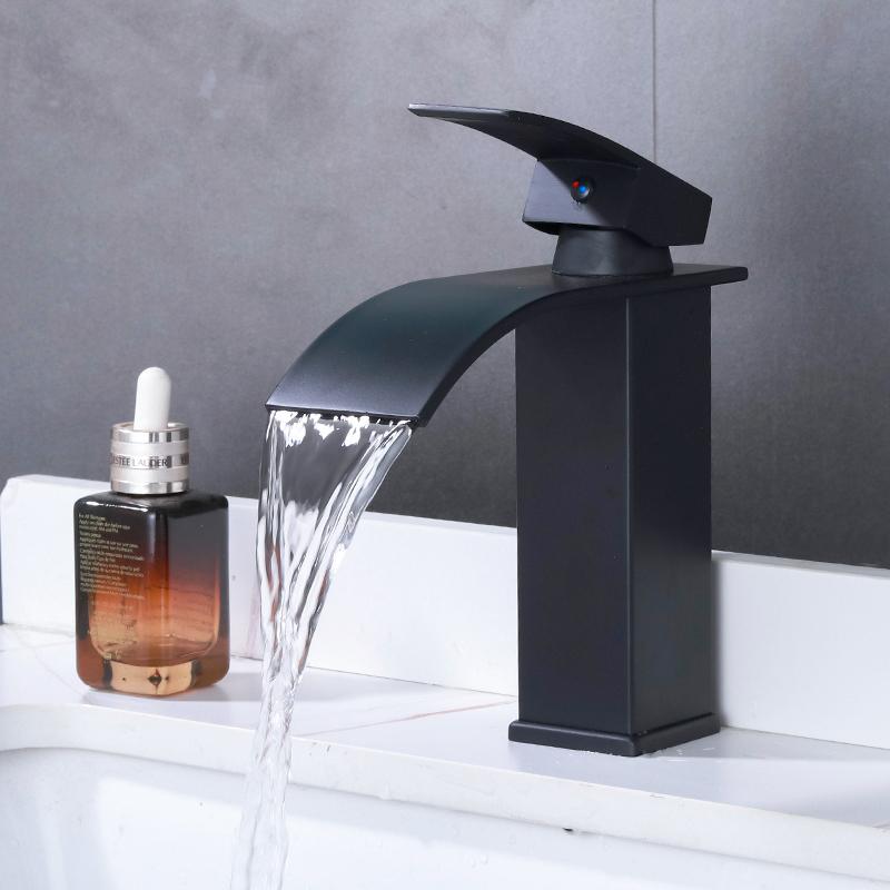 Waterfall Style Stainless Steel Faucet Suitable for Household Use, Single Hole Installation for Both Hot and Cold Use New Style