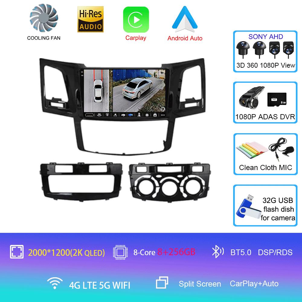 Car Radio Android 14 Carplay Multimedia Player For Toyota Fortuner Hilux Revo Vigo 2005-2007 Autoradio Stereo 2din Head Unit