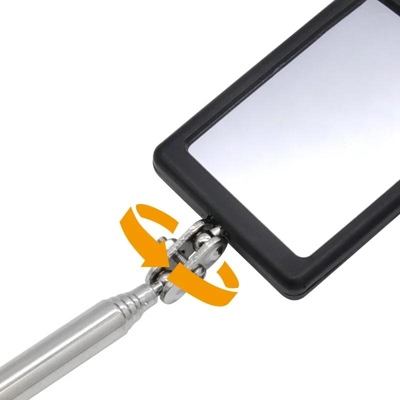 Telescoping Flexible Head Inspection Mirror Car Bottom With Light Adjustable Detection Mirror Magnification Inspection Mirror