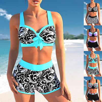 2024 Costum de baie din două piese de vară Bikini de plajă Set de costume de baie sexy pentru femei, cu imprimeu nou, Bikini din două piese Costume de baie de plajă