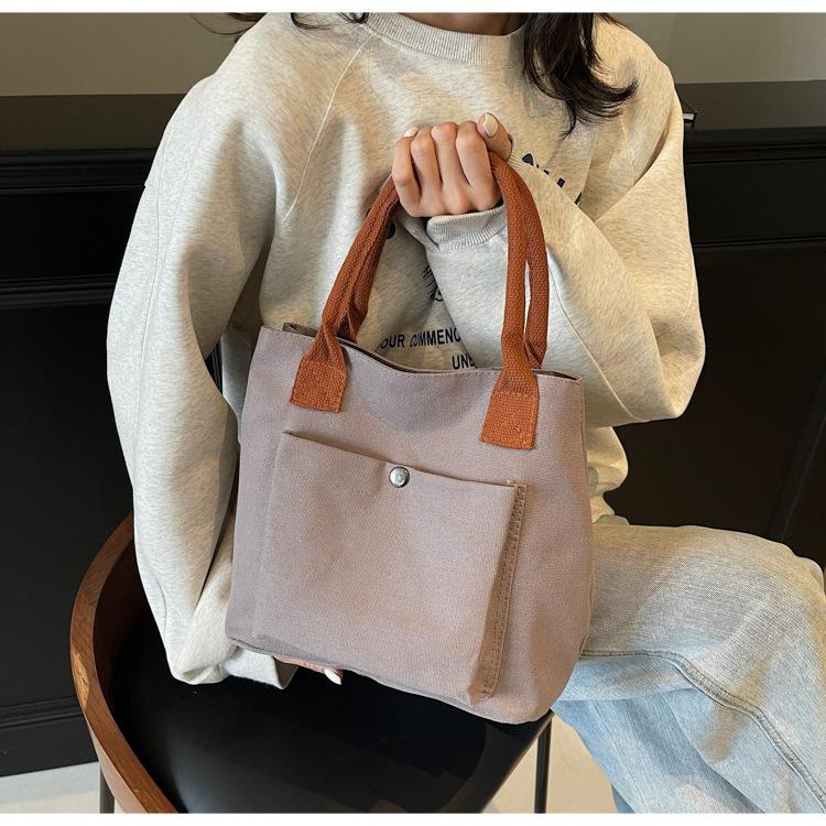 

2025 new canvas bag women s tote bag women s fashion handbag fabric bag Japanese bento bag women s bag сірий колір