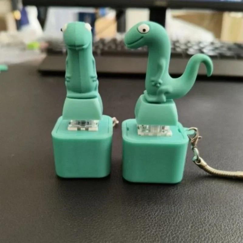 Lizard Button Keychain Ornament Funny Lizard Sounds And Flash Effects Rechargeable Portable Stress Relief Fidget Pendant