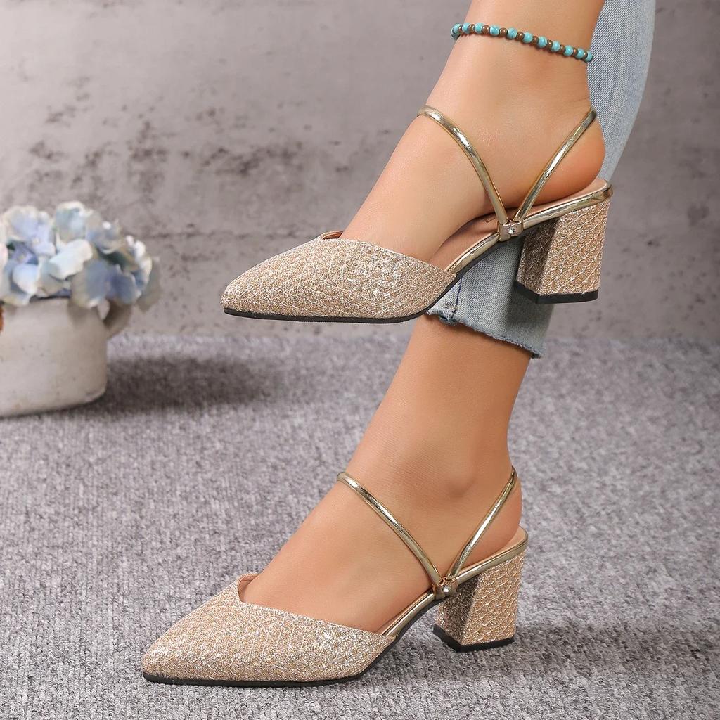 Fashion Sandals for Woman Summer Fashion High Heels Shallow Women Casual Pointed Toe Pumps Shoes for Women Wedding Party Heeled Sandal
