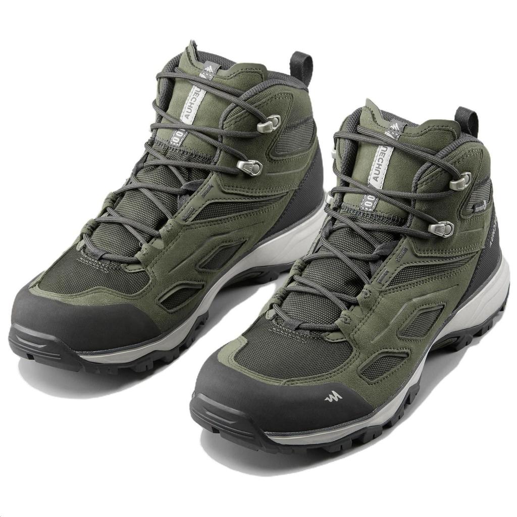 Decathlon MH100 Abrasion Resistant Breathable Mid Top Hiking Shoes Men's Green
