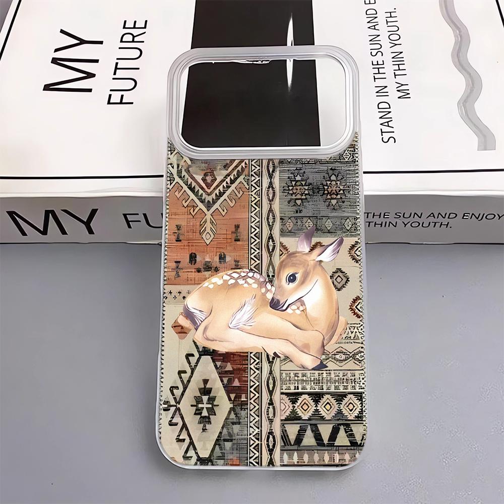 Cloth Patterned Deer Phone Case For IPhone 17 Pro Max 17Air 11 13 12 14 15 16 Plus Soft Silicone Fashion 15 Pro Cover Case