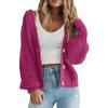 Women S Thick Knit Open Front Cardigan Long Sleeve Button Loose Short Coat
