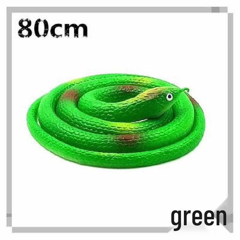 Children's Large Soft Rubber Green Snake Prank Toy Model