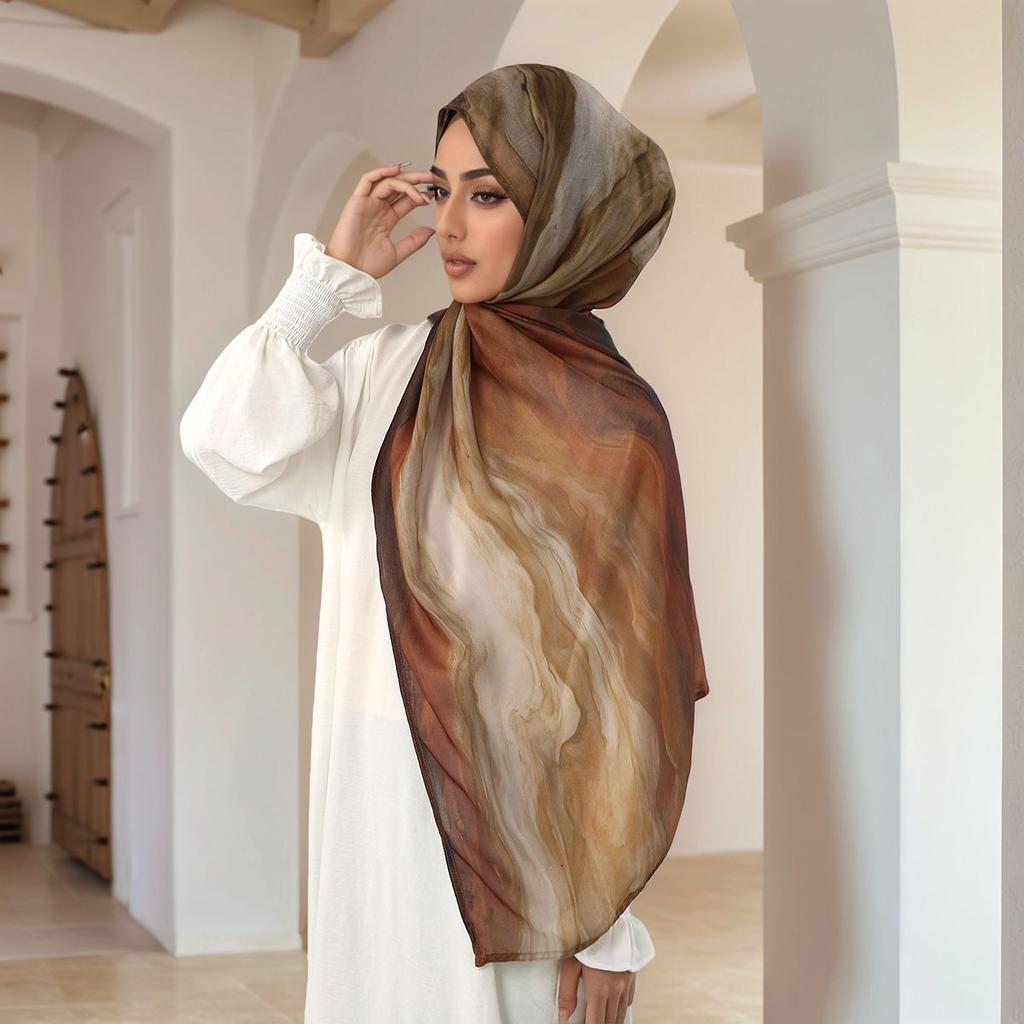 Neuer Ins-Druck Baumwoll-Viskose Hijab-Schal Für Frauen Muslimische Hijabs Mode Lange Wickeltücher Schal Islam Turban Kopftuch Ramadan