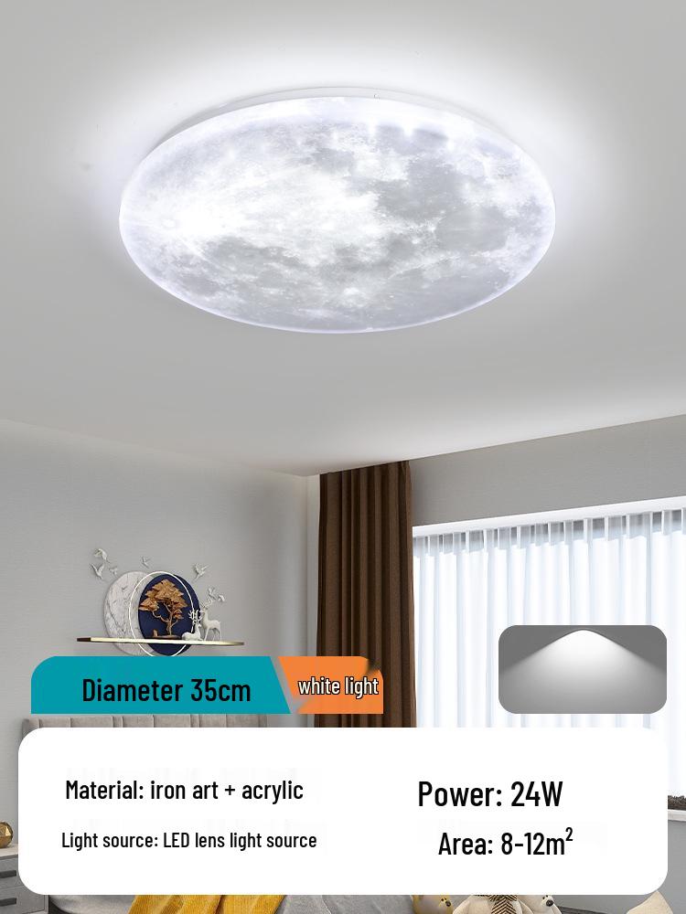 2025 Modern Minimalist LED Moon Ceiling Light for Master Bedroom