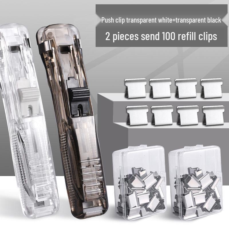 Push Clip Folder: Stationery Test Paper, Student Clip, Office File Binder, Book Fixer.