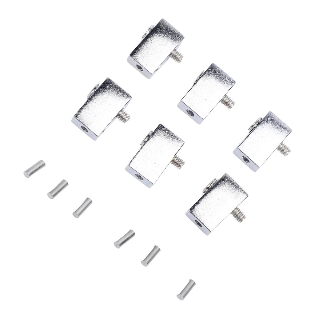 6Pcs Guitar String Locking Nut Split Type Bridge Lock Headless Electric Guitar Parts Accessories Silver