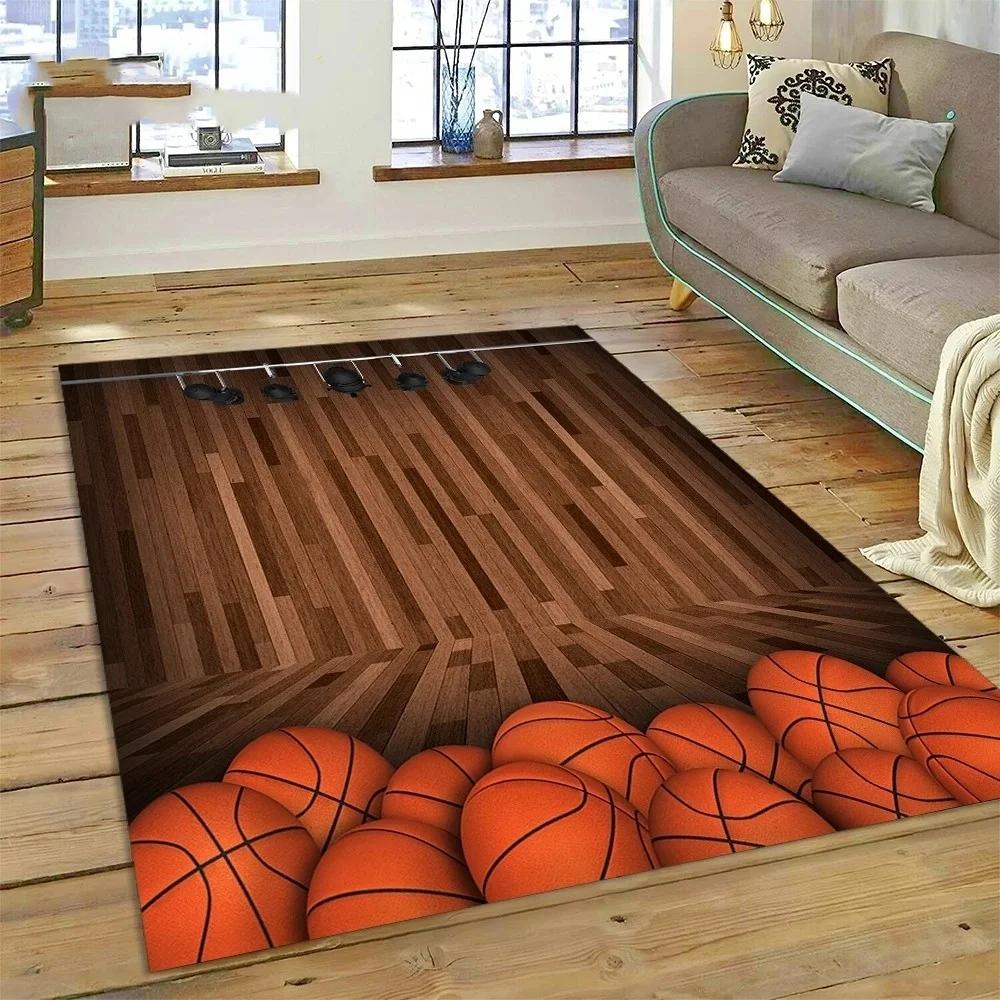Basketball Court Frame Carpet for Children Bedroom Cartoon Kid Crawling Play Rug Non-slip Doormats Living Room Decor Floor Mat