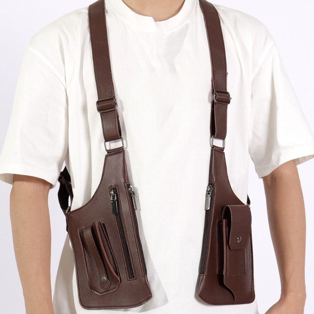 Vintage Anti-Theft Underarm Bag Adjustable Strap Mobile Phone Chest Bags for Men and Women