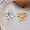 1-12PCS Elegant Wedding Napkin Rings Gold Bow Tie Table Decor for Bride Groom  Banquet Party Favor Dinner Acssories