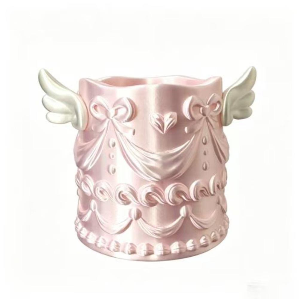 Desktop Storage Cosmetic Organizer Bucket Angel Wings Brush Holder Desktop Organization