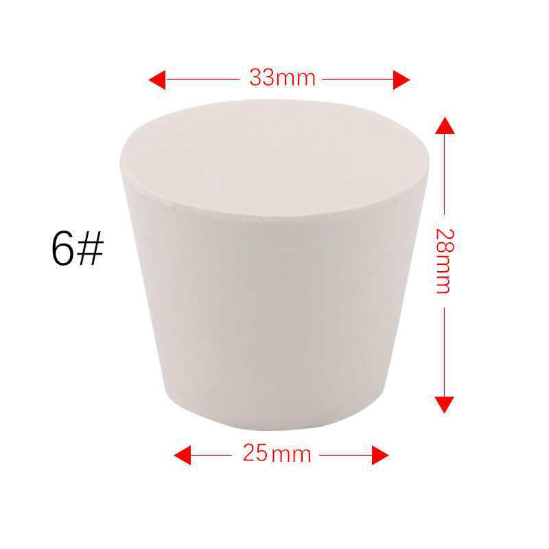 Round Silicone Stopper for Test Tubes and Erlenmeyer Flasks - Piercable and Dense