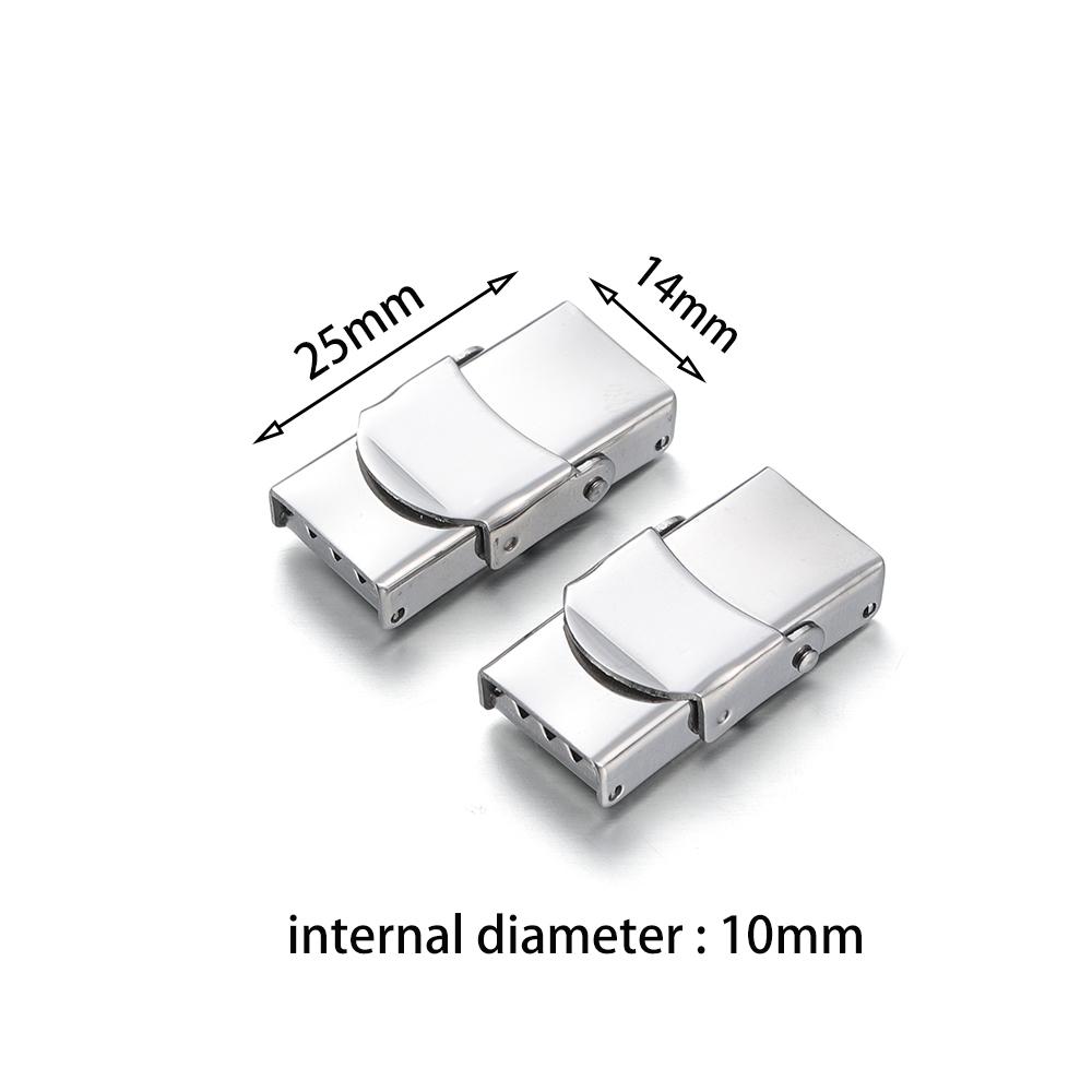 5Pcs Stainless Steel Clasp Crimp Jaw Hook Watch Band Clasp for Leather Silicone Bracelet Jewelry Making DIY Connect Lace Buckle